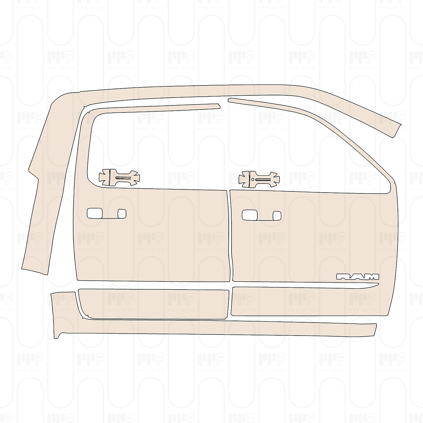 Pre-Cut PPF RAM Trucks 1500 Crew Cab Limited 2025