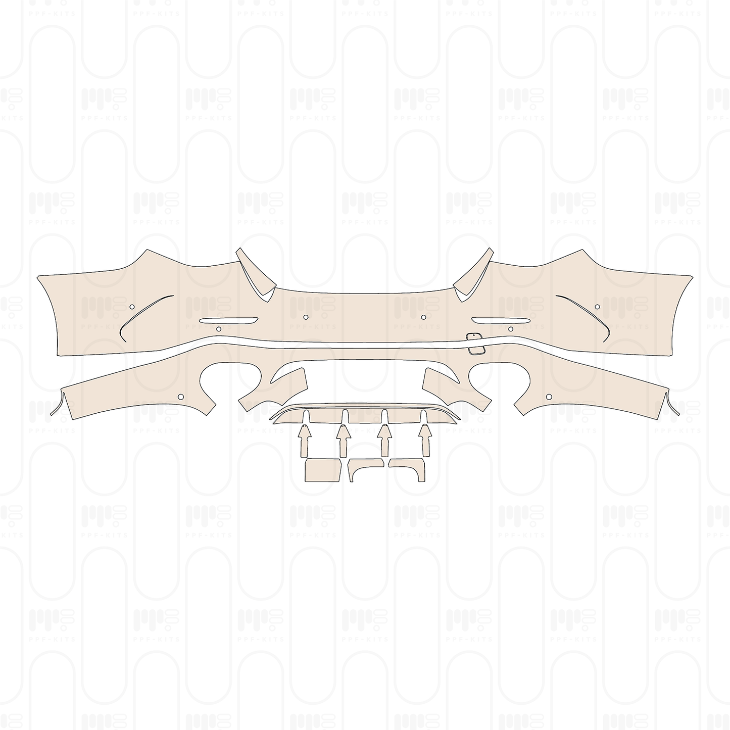 Rear Bumper with 6 PDC (Parking Sensors)
