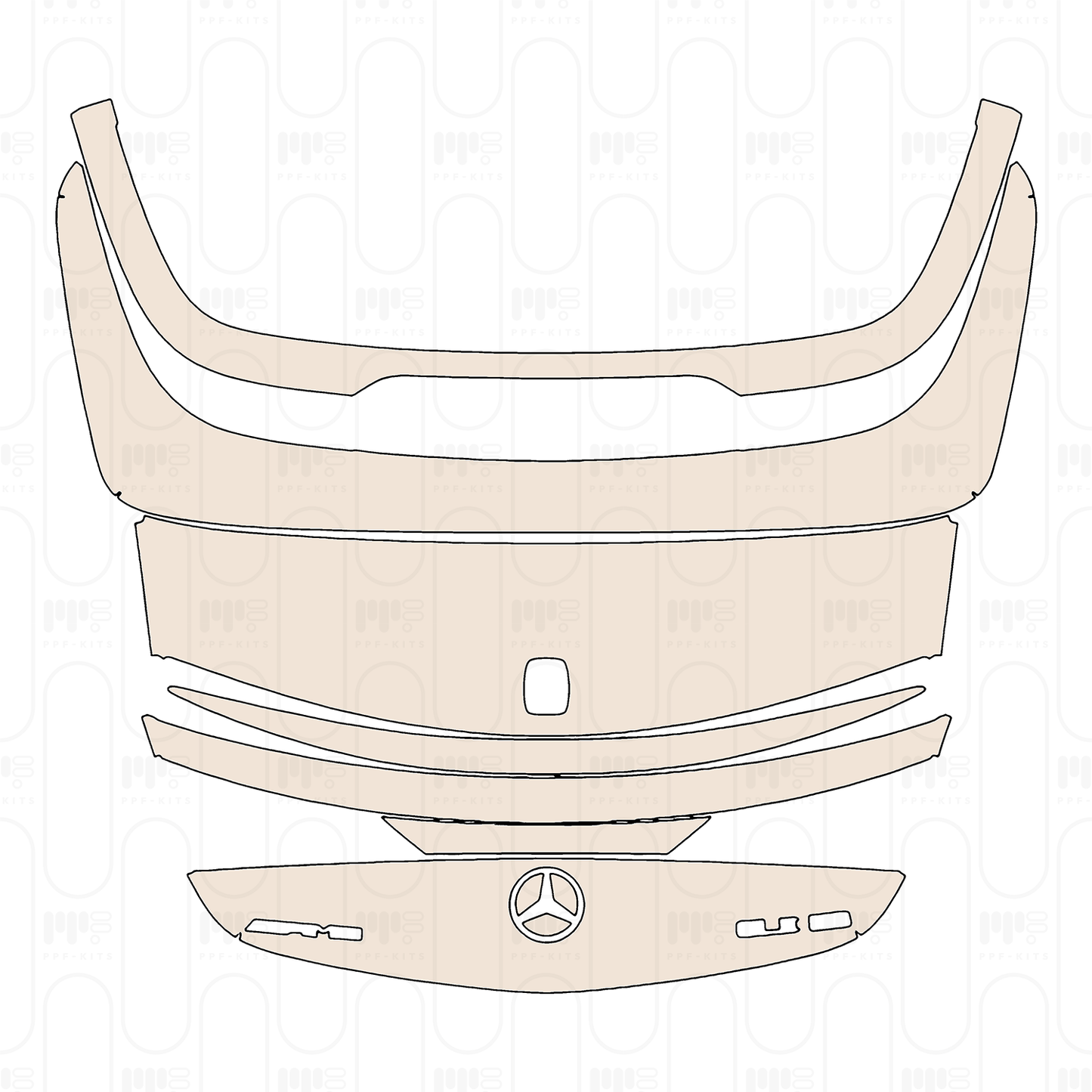 Trunk Lid with Spoiler, with Antenna cutout, with "AMG" & "CLE 53" Emblems