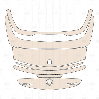 Trunk Lid with Spoiler, with Antenna cutout, with "AMG" & "CLE 53" Emblems