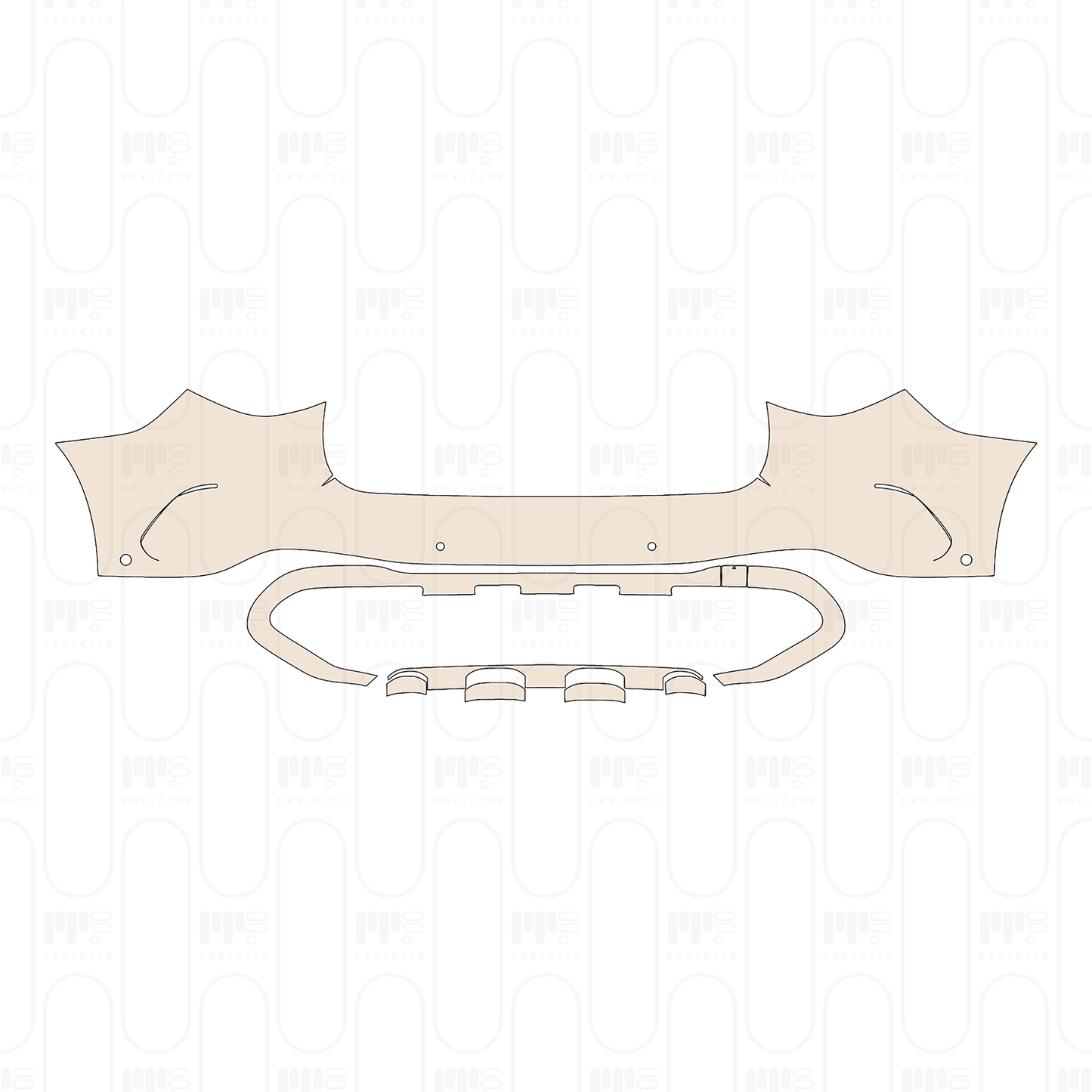 Rear Bumper with 4 PDC (Parking Sensors)