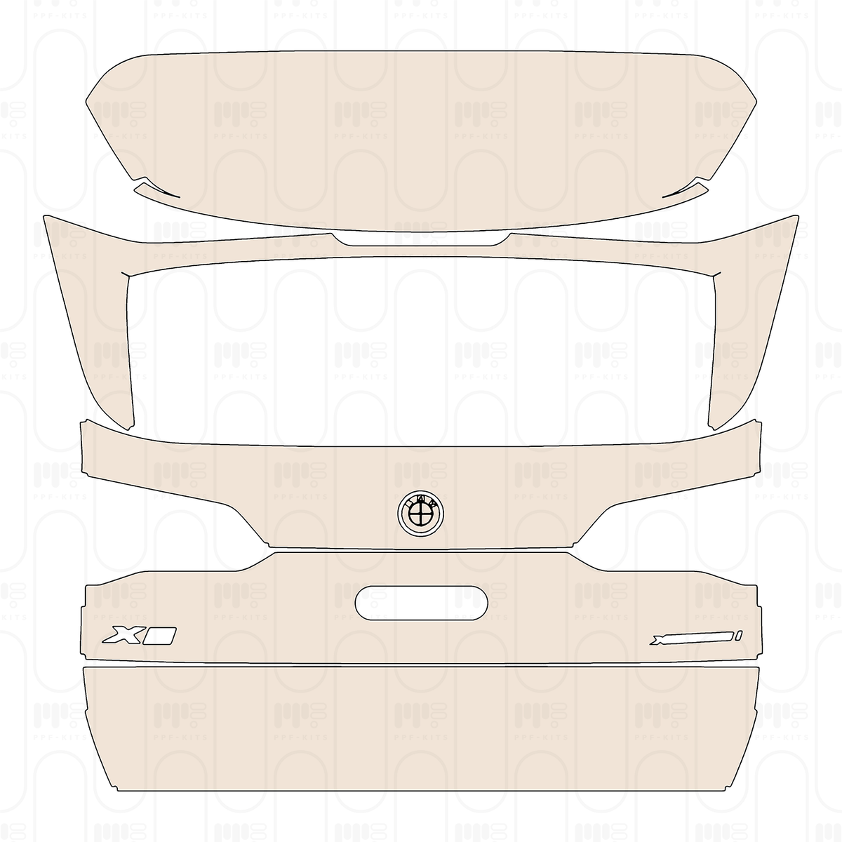 Trunk Lid with "X5" & "xDrive ##i" Emblems