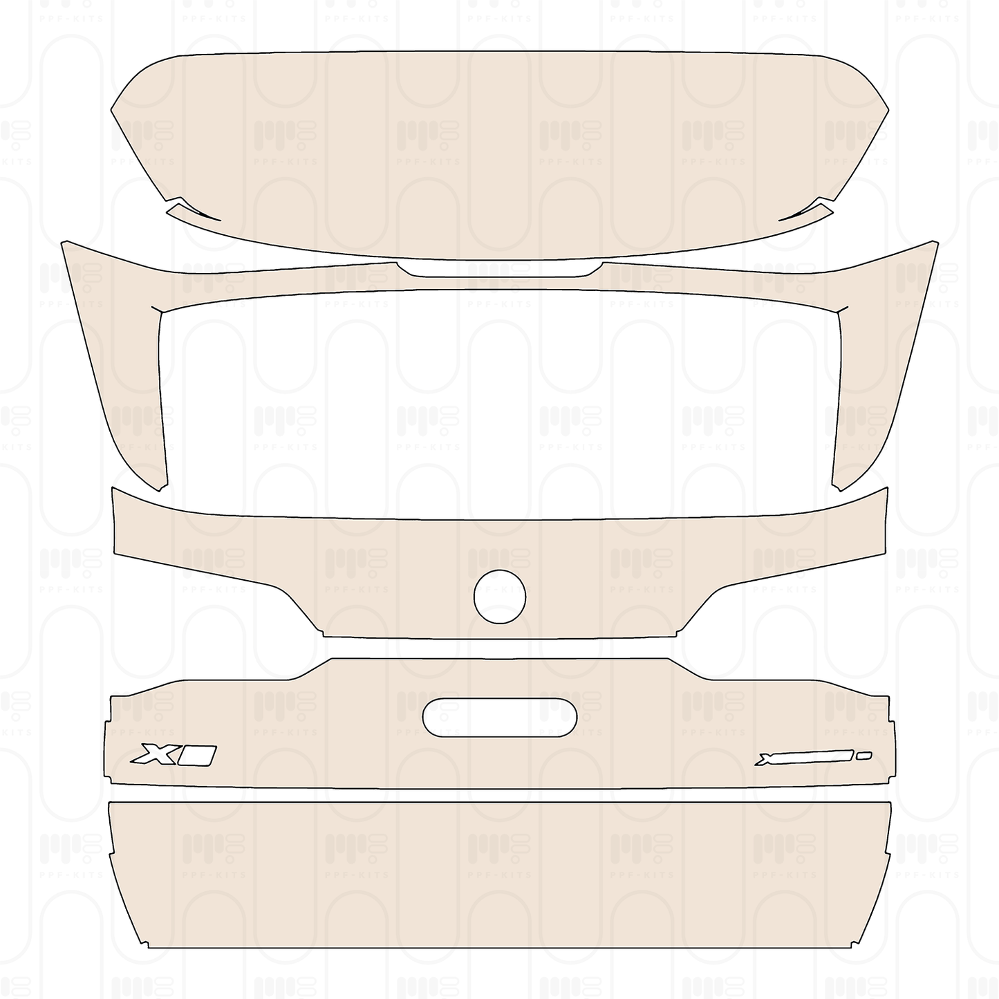 Trunk Lid with "X5" & "xDrive 50e" Emblem