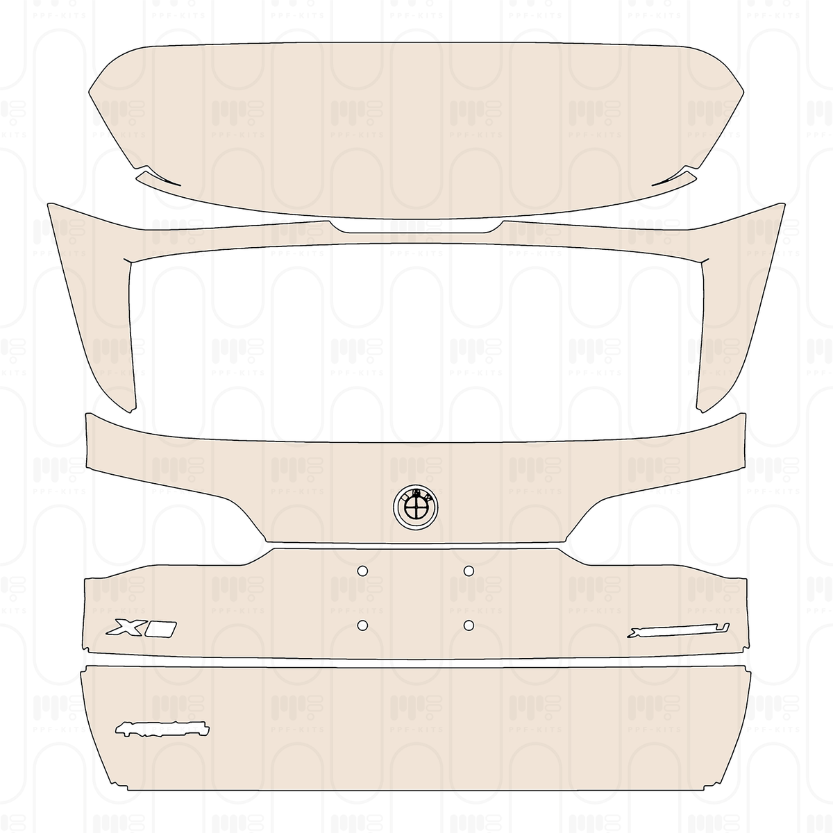 Trunk Lid with "X5 xDrive ##Li" & "BMW Brilliance" Emblems