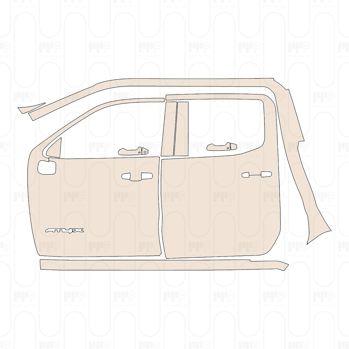 (left) Door+Rear Fender+Side Skirt with "AT4X" Emblem on front door