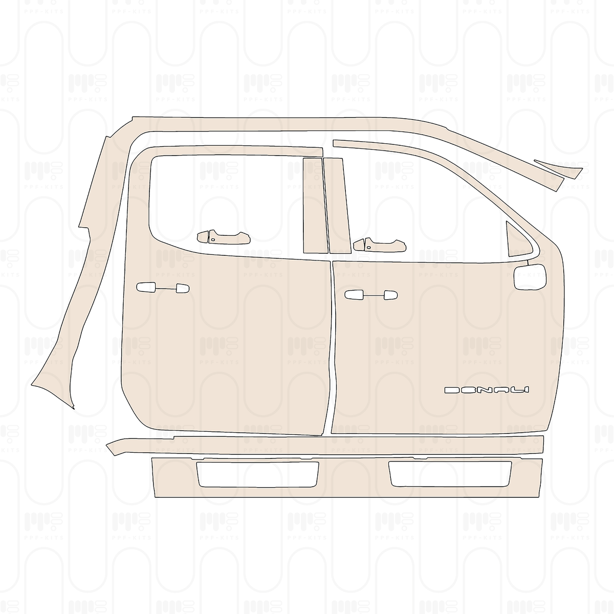 (right) Door+Side Skirt+Rear Fender with "DENALI" Emblem on front door