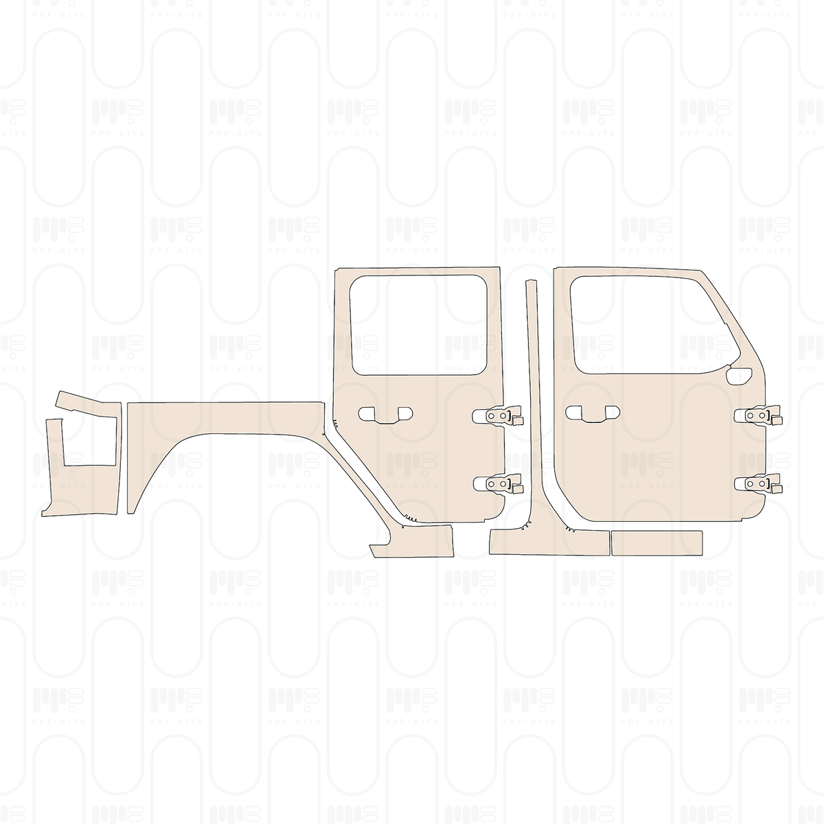 (right) Door+Side Skirt+Rear Fender suitable for soft top