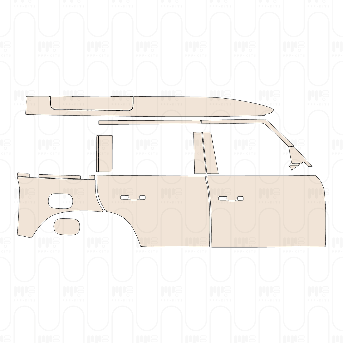 (right) Door+BC-Pillar+Rear Fender+Side Skirt with Explorer Package