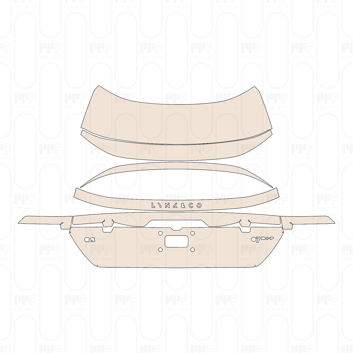 Trunk Lid with "LYNK&CO" & "07EM-P" Emblems