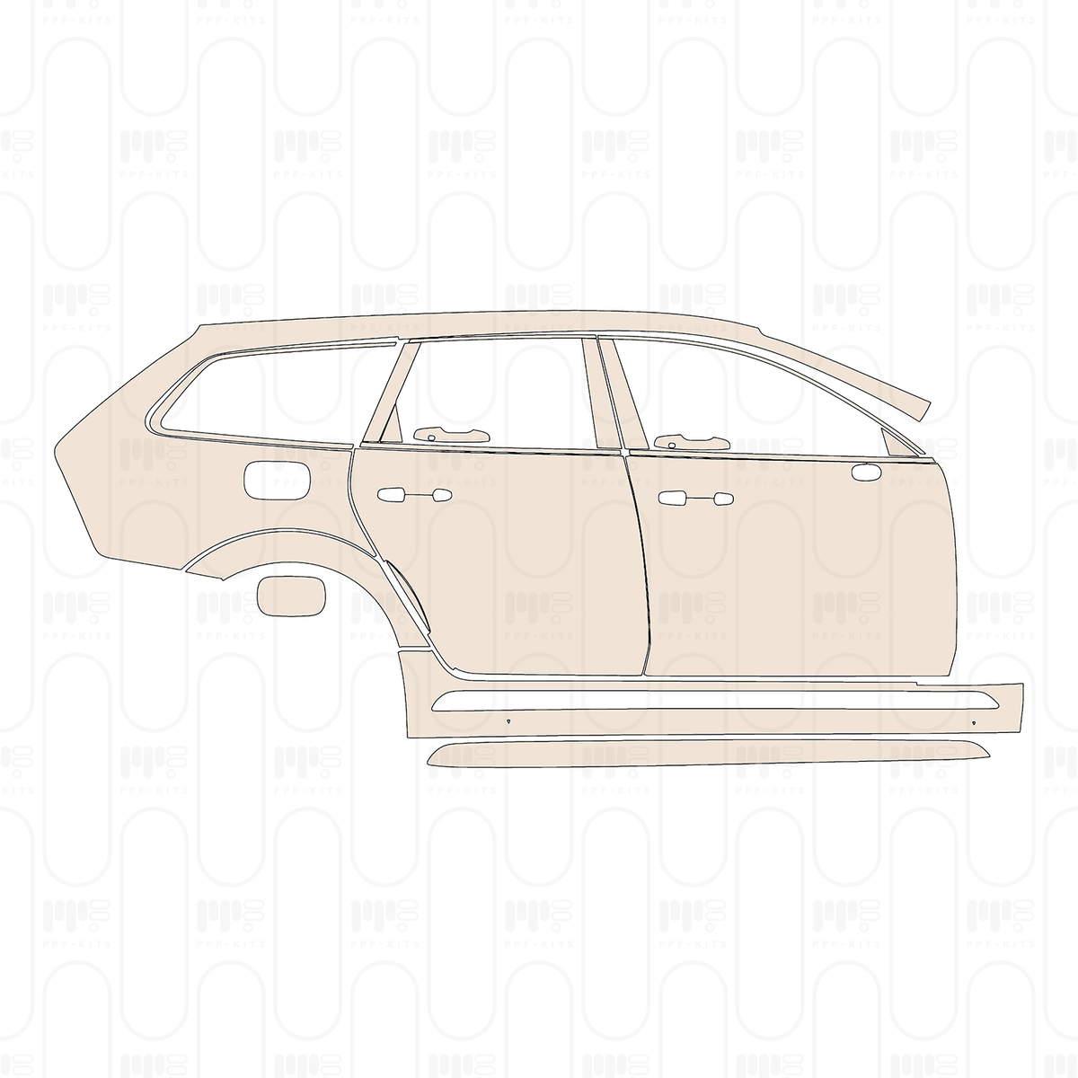 (right) Door+Side Skirt+Rear Fender