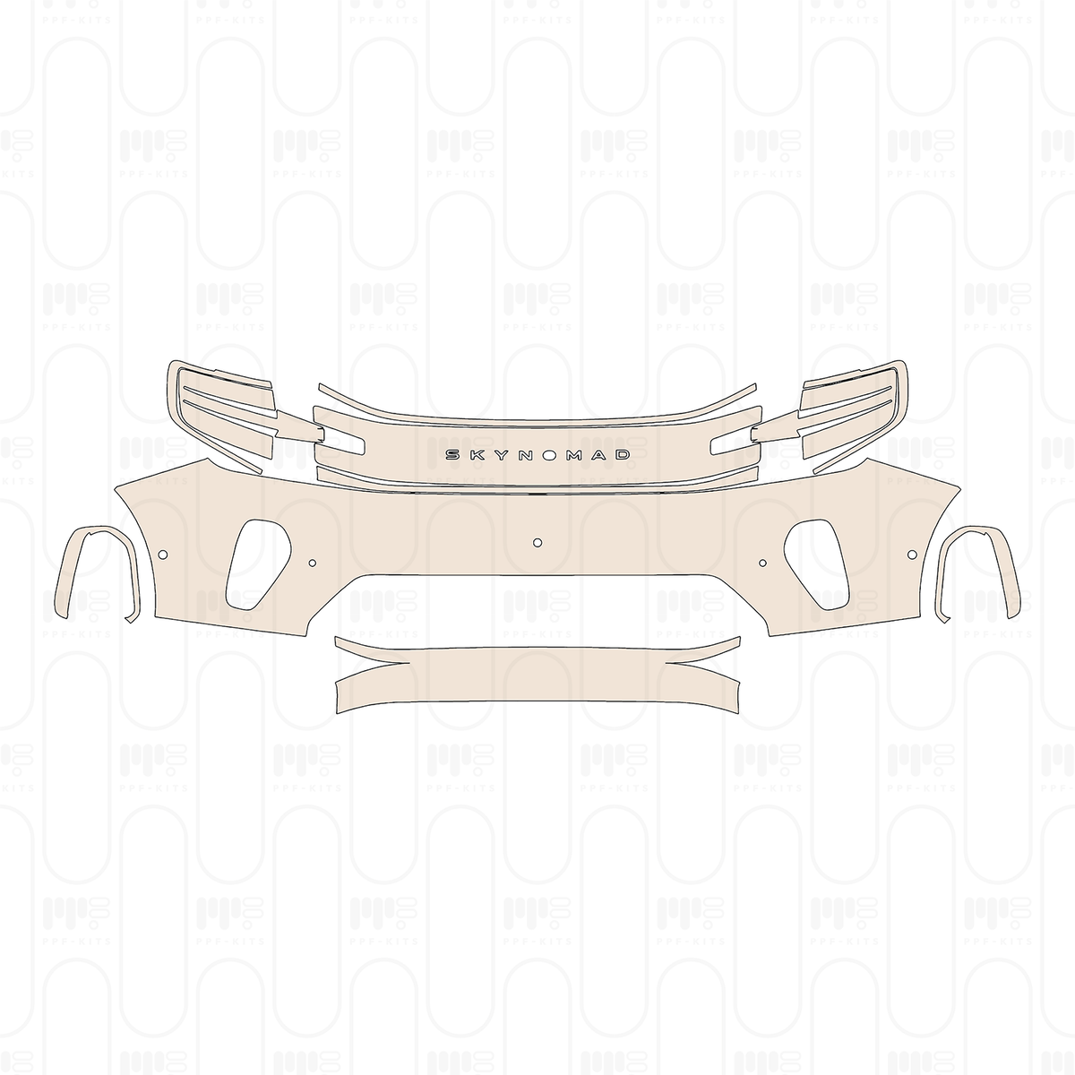 Bumper+Headlamp without license plate frame cutout, with 4 PDC (Parking Sensors) and 1 camera