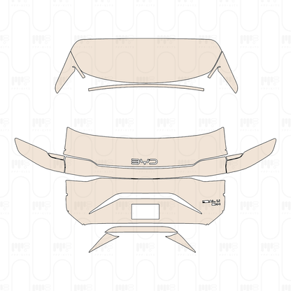 Trunk Lid with "BYD" & "SEAL U" & "DM-i" Emblems