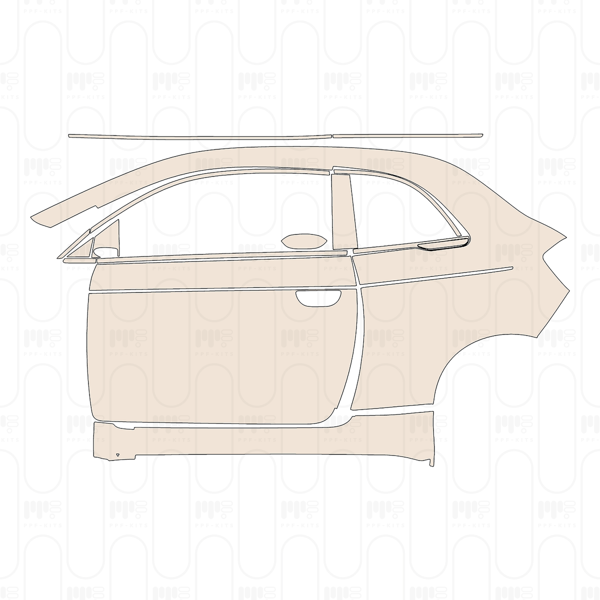 (left) Door+Side Skirt+Rear Fender
