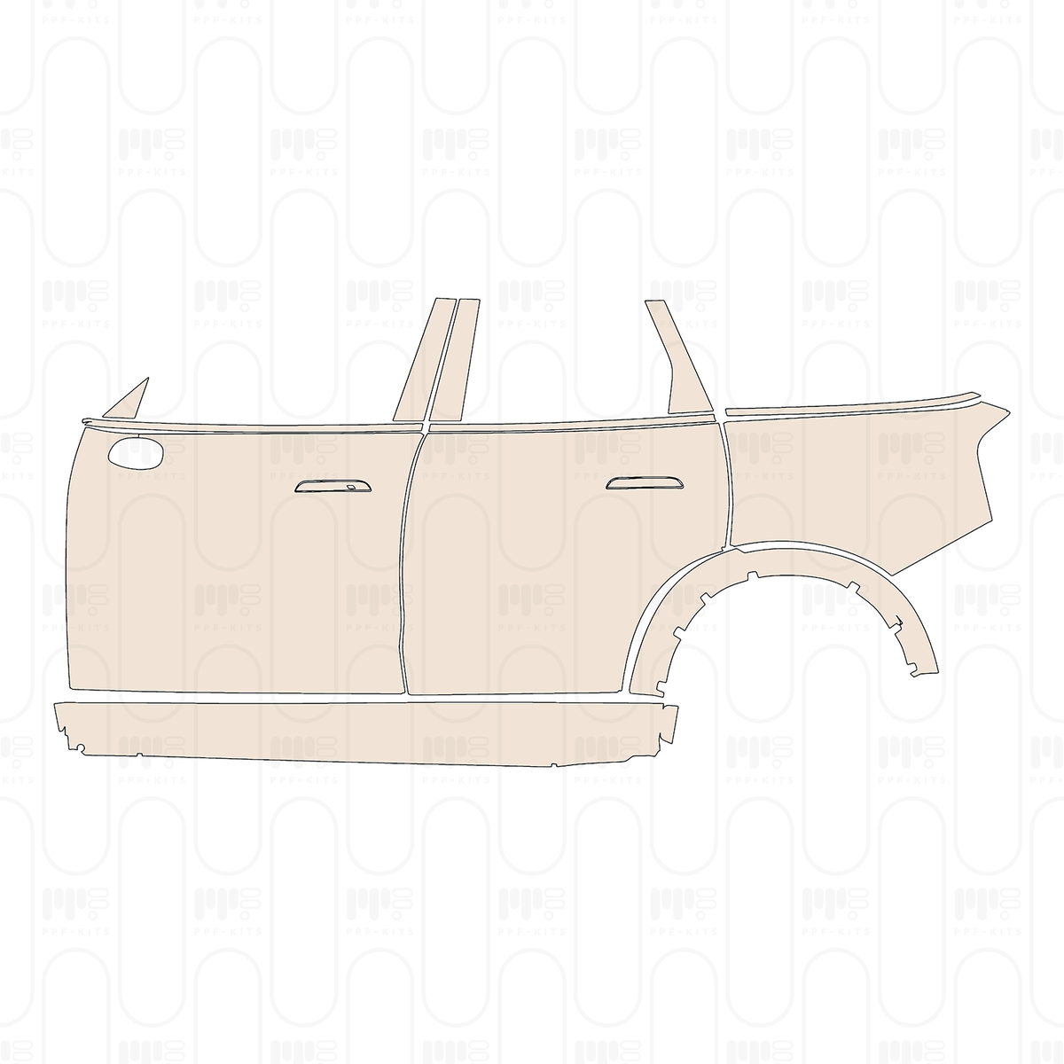 (left) Door+Side Skirt+Rear Fender