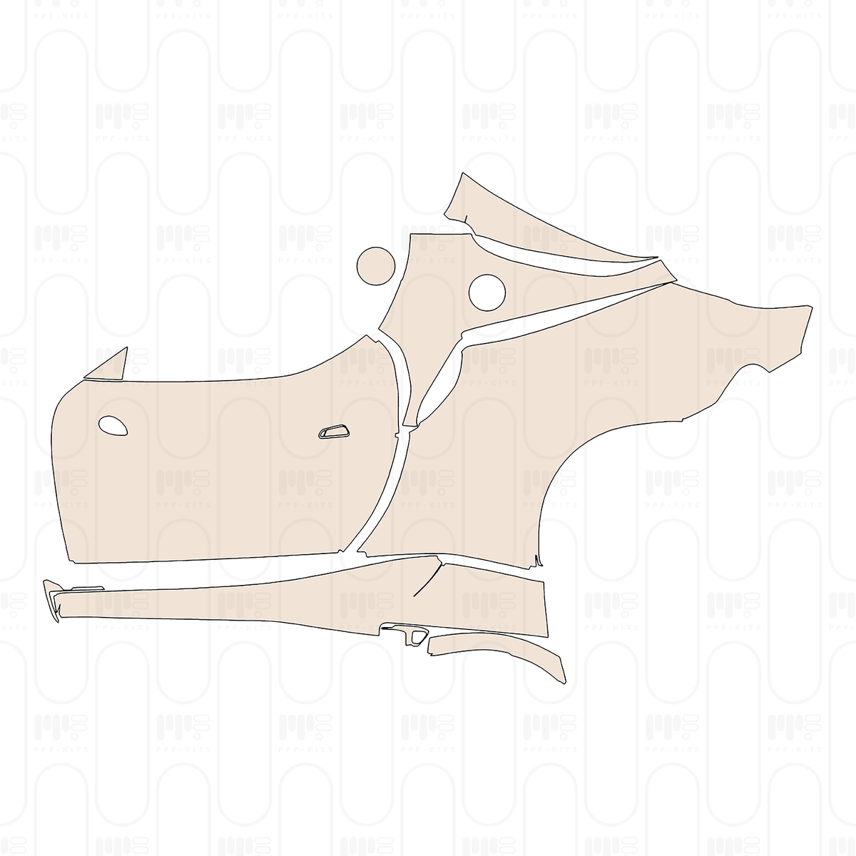 (left) Door+Side Skirt+Rear Fender
