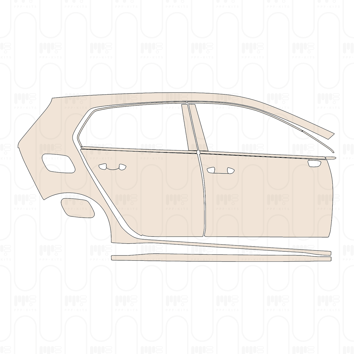 (right) Door+Side Skirt+Rear Fender