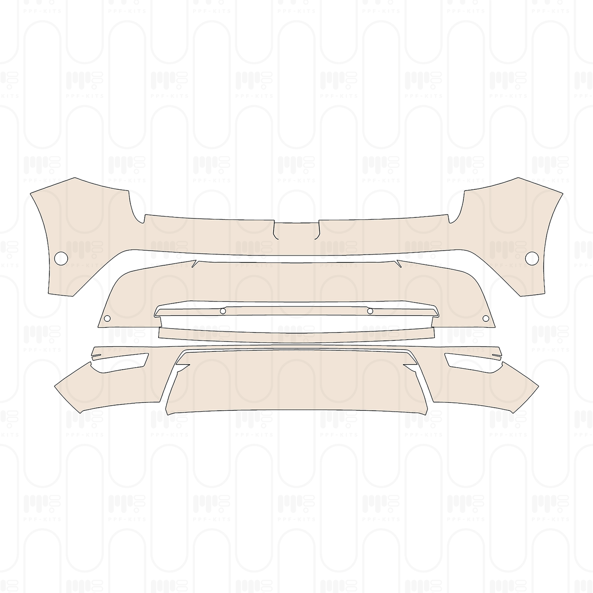 Rear Bumper with 6 PDC (Parking Sensors)