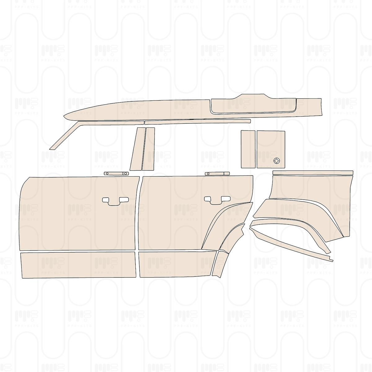 (left) Door+Side Skirt+Rear Fender