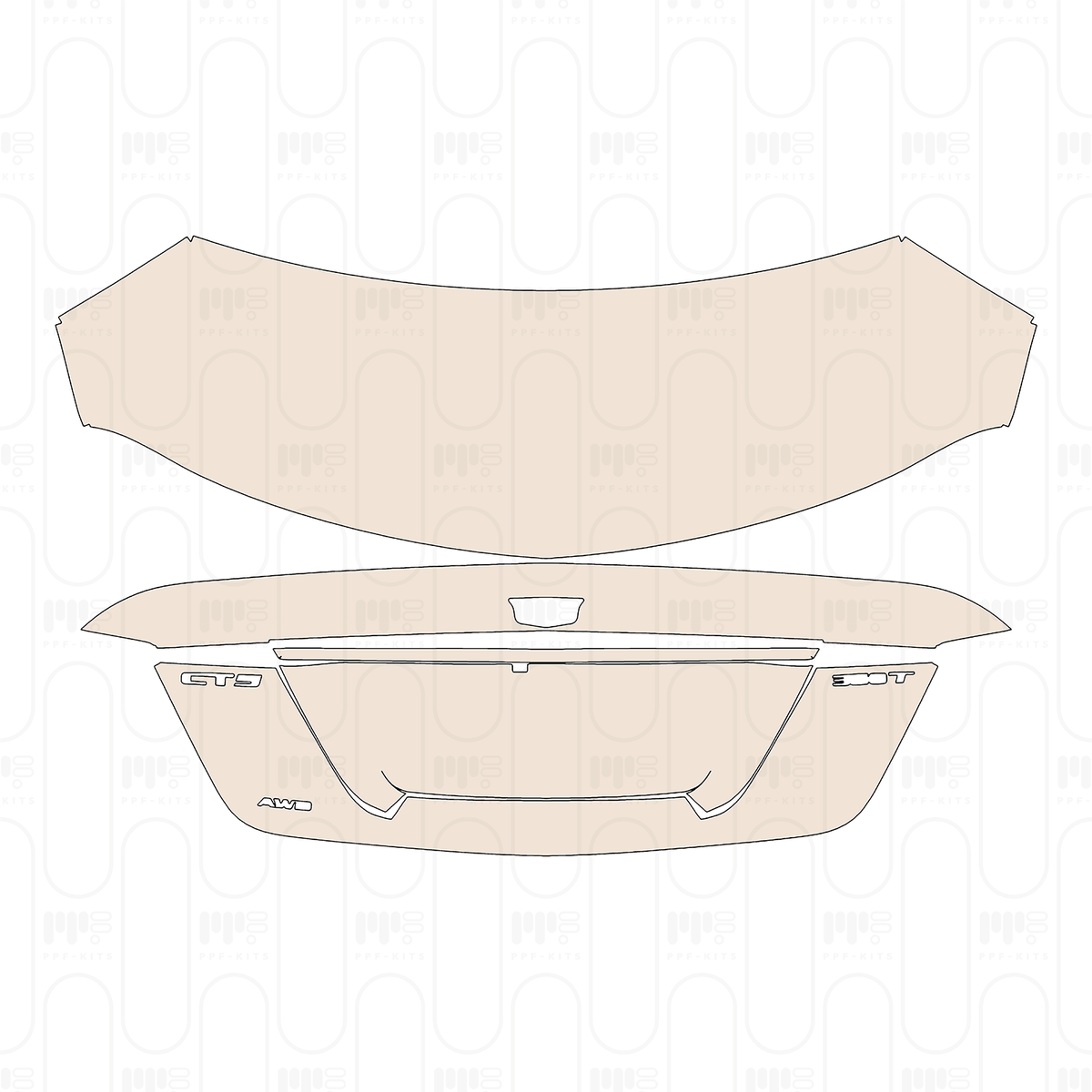 Pre-cut PPF pattern: Trunk Lid - Cadillac CT5 (US) Luxury 2026