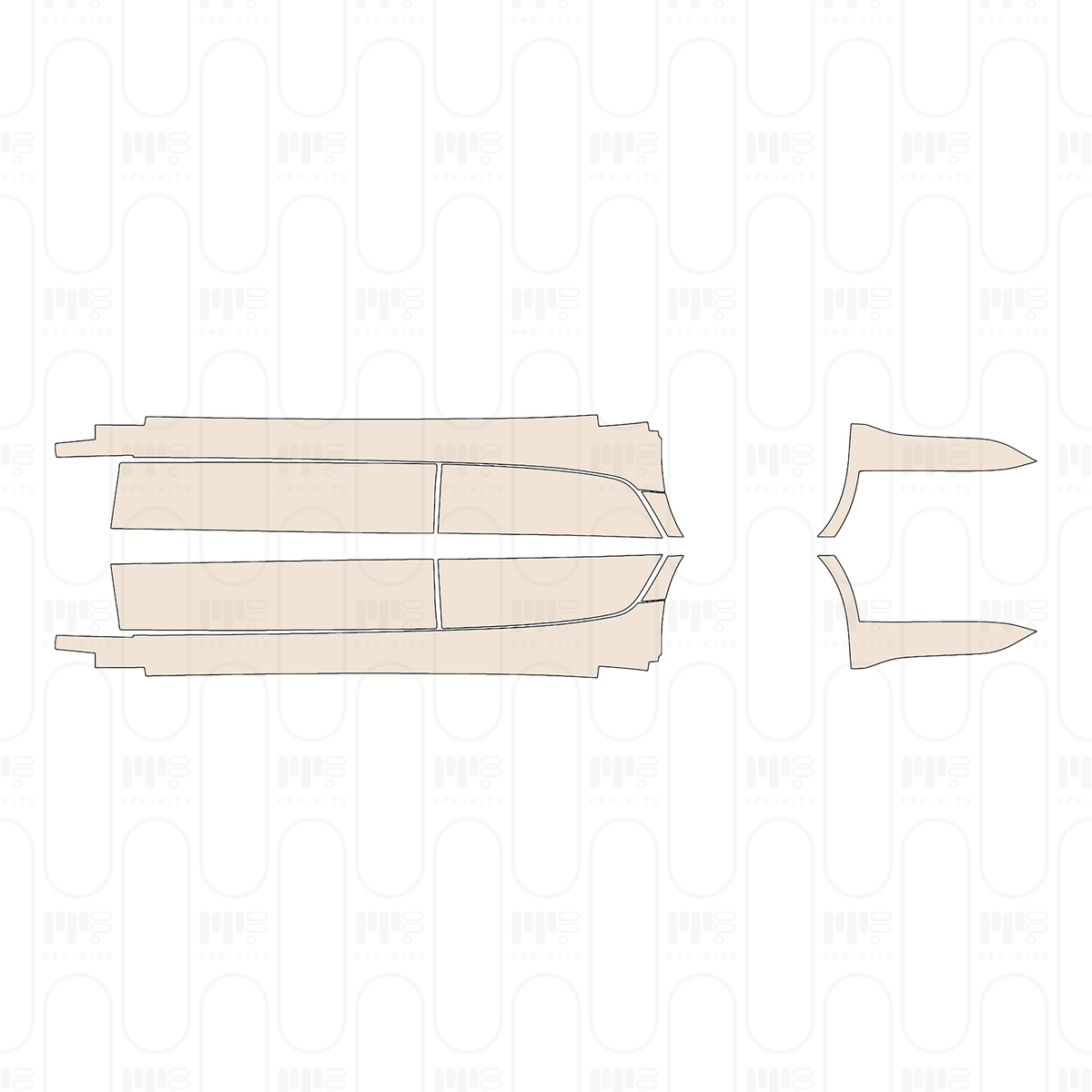 Pre-cut PPF pattern: Rocker Panel - Cadillac CT5 (US) Luxury 2026