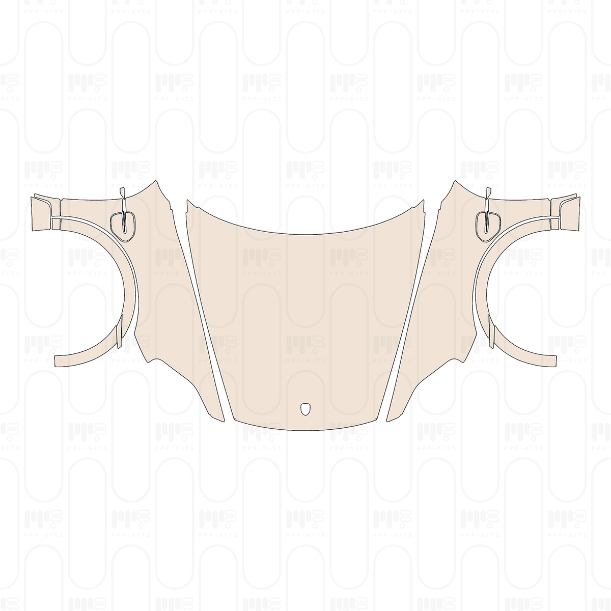Pre-cut PPF pattern: Hood + Fender - Porsche