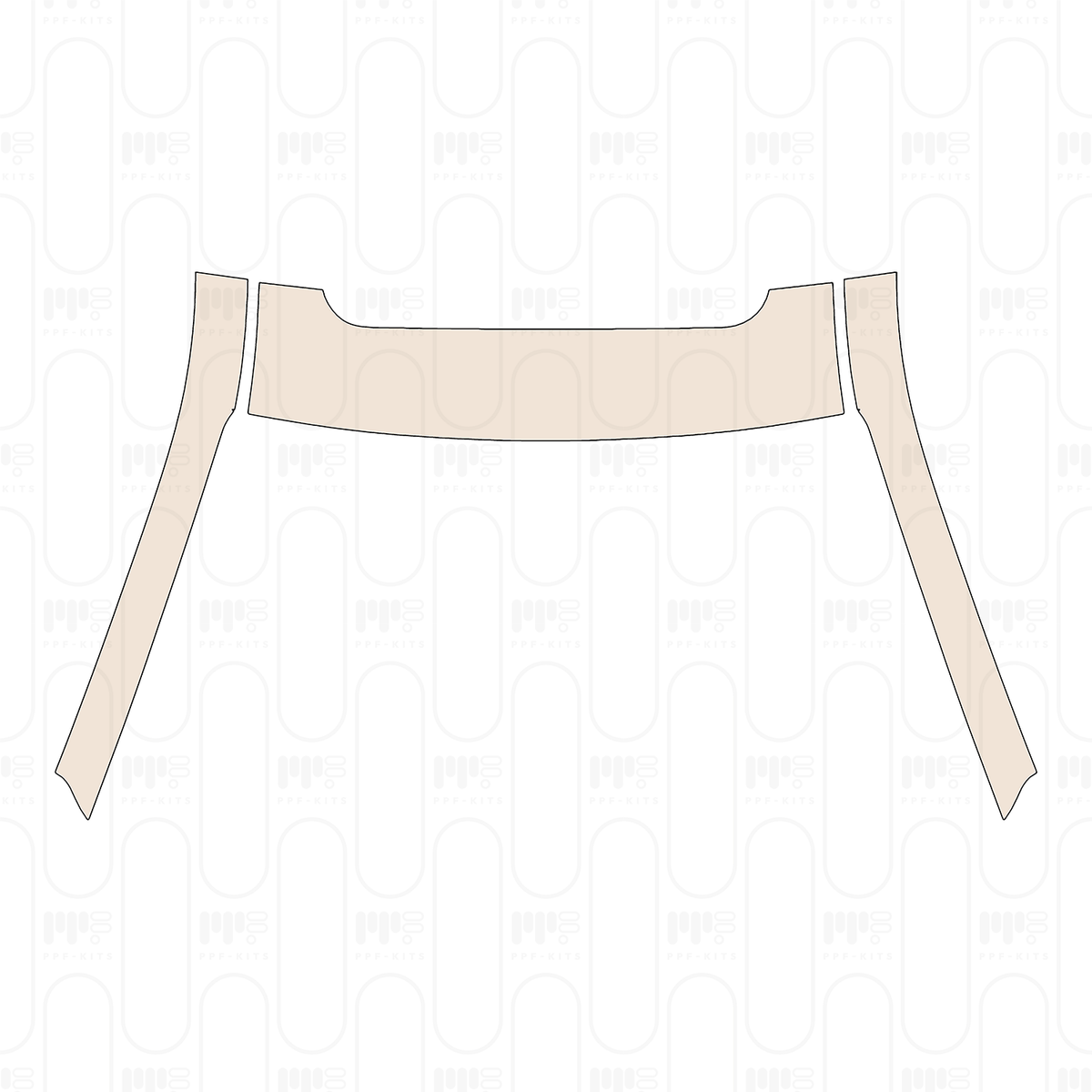 Pre-cut PPF pattern: A Pillar + Roof (front) - Opel
