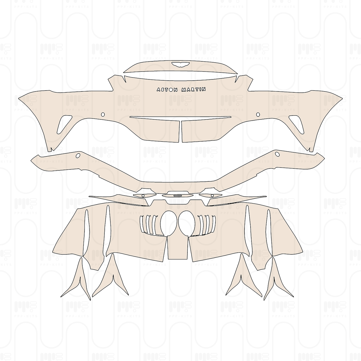 Pre-cut PPF pattern: Rear Bumper - Aston Martin