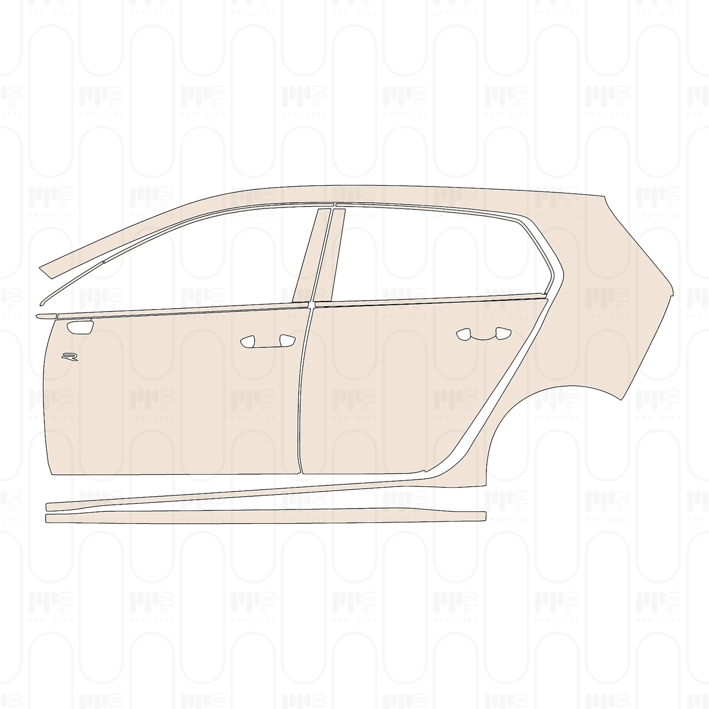Pre-Cut PPF Volkswagen Golf R-line 2024