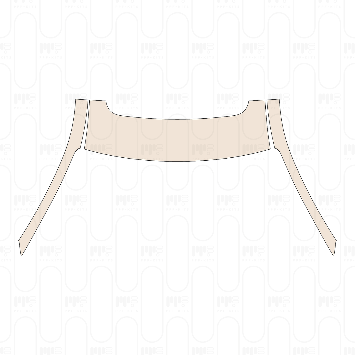 Pre-cut PPF pattern: A Pillar + Roof (front) - Volvo