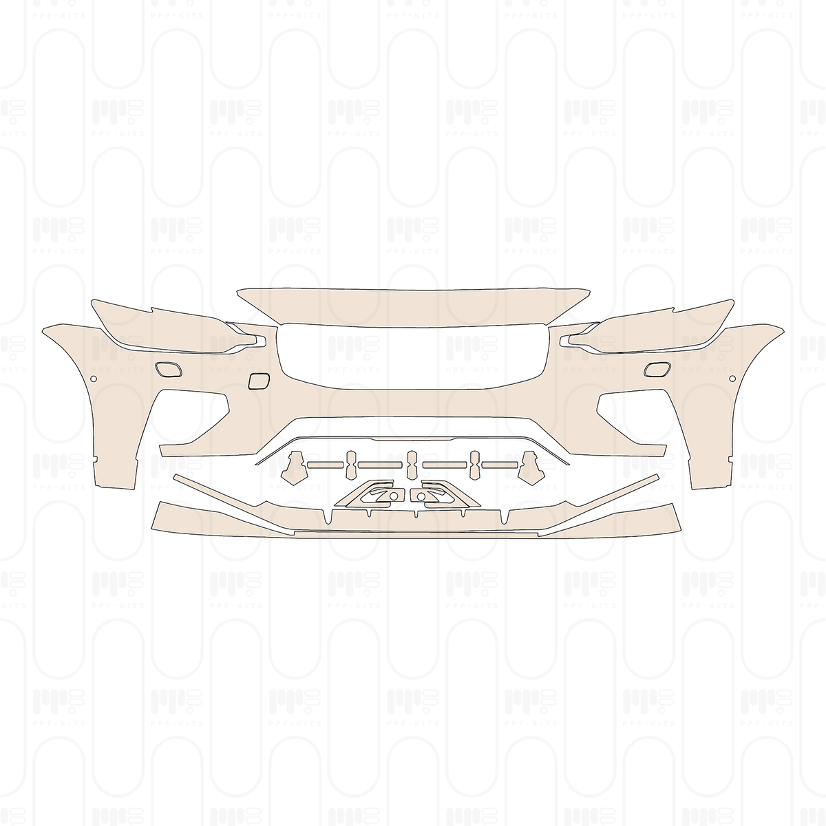 Pre-cut PPF pattern: Bumper + Headlamp - Volvo