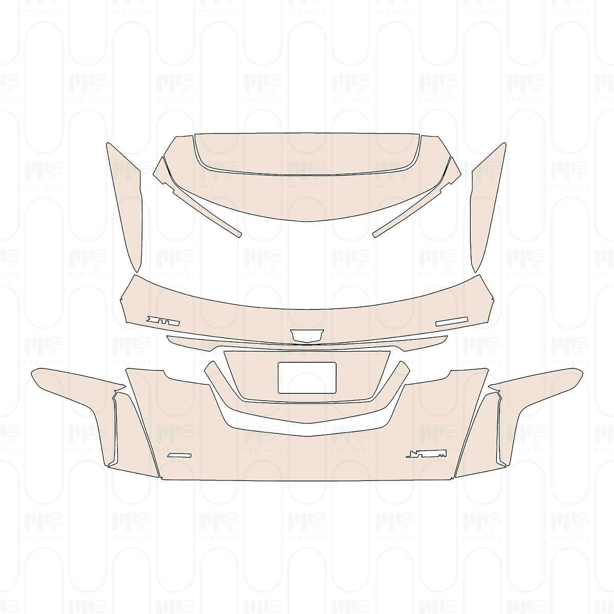 Pre-cut PPF pattern: Trunk Lid - Cadillac