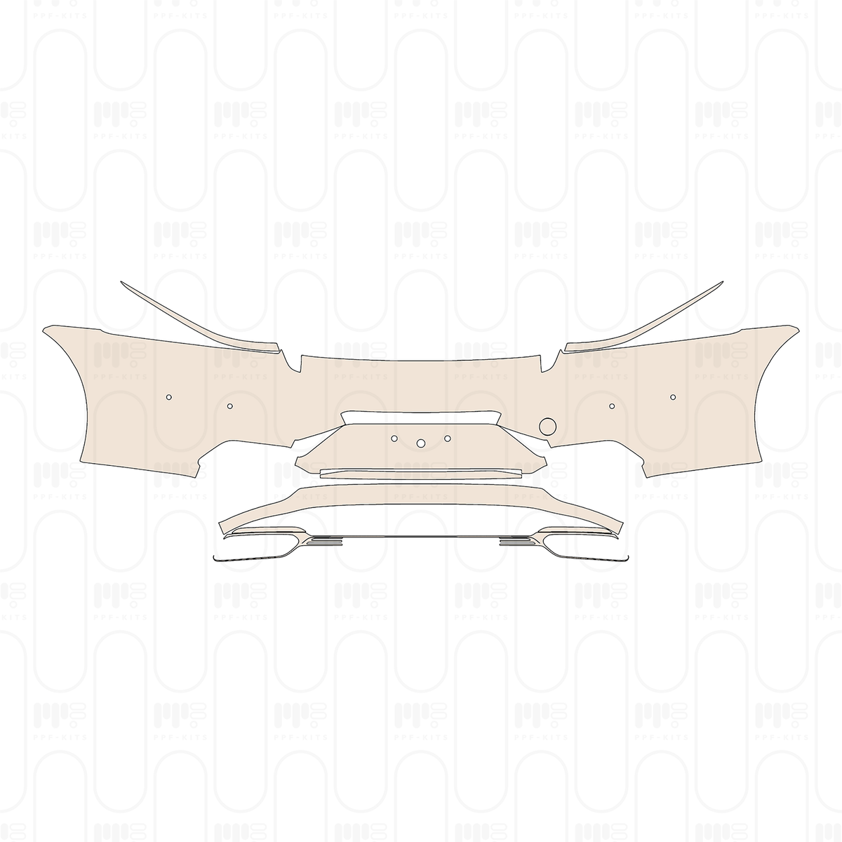 Pre-cut PPF pattern: Rear Bumper - DS