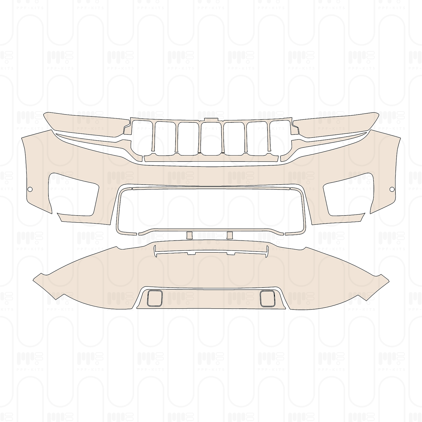 Pre-Cut PPF JEEP Grand Cherokee Grand Cherokee (2-row) Overland 2022
