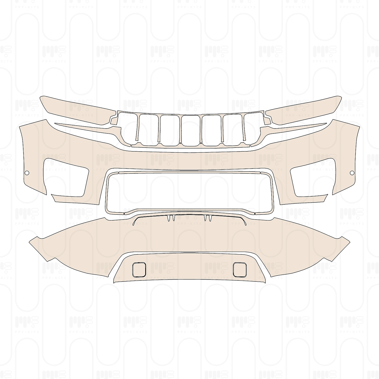 Pre-Cut PPF JEEP Grand Cherokee Grand Cherokee L (3-row) Overland 2022