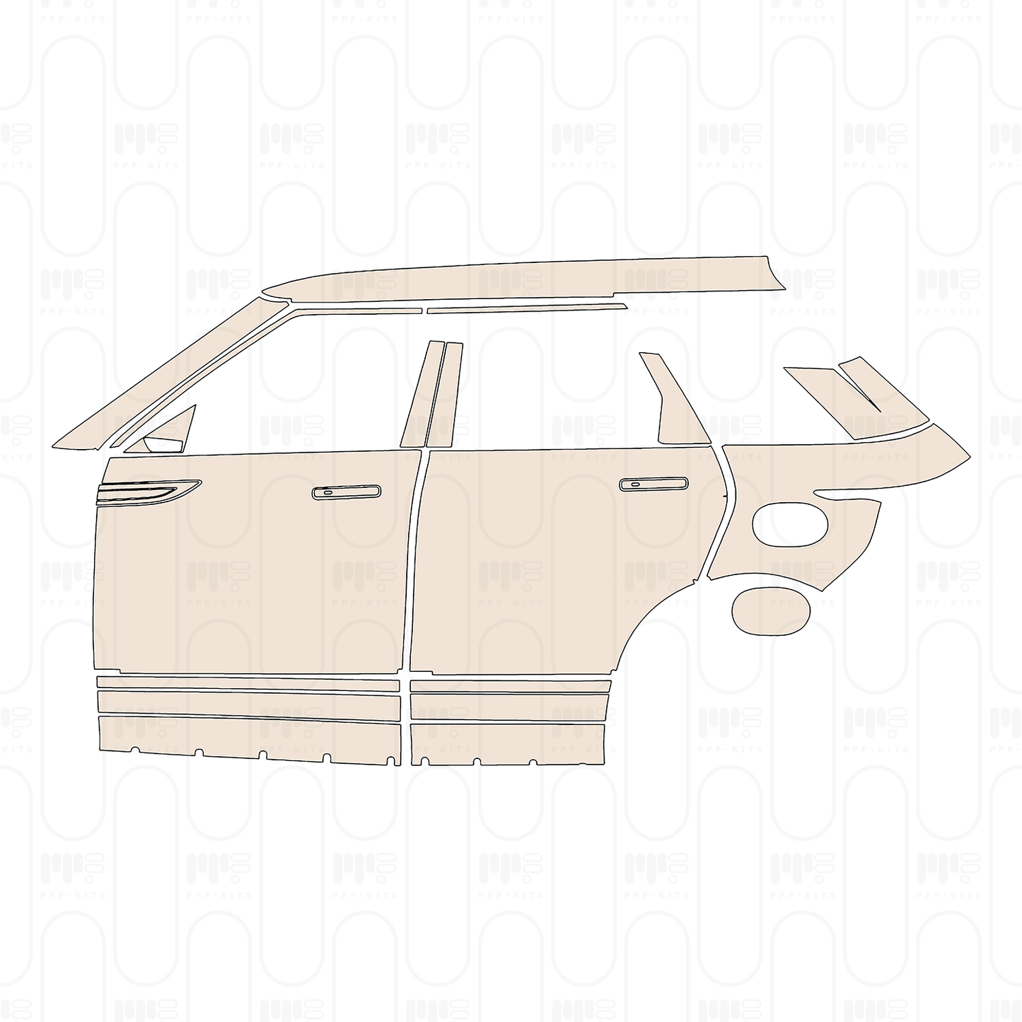 Pre-Cut PPF Land Rover Range Rover Evoque Standard Wheelbase Base 2023