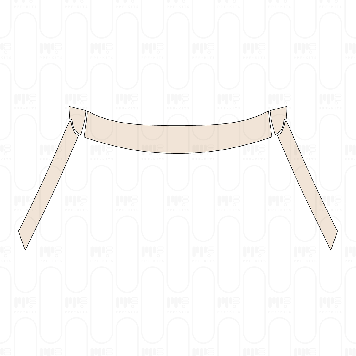 Pre-cut PPF pattern: A Pillar + Roof (front) - Land Rover