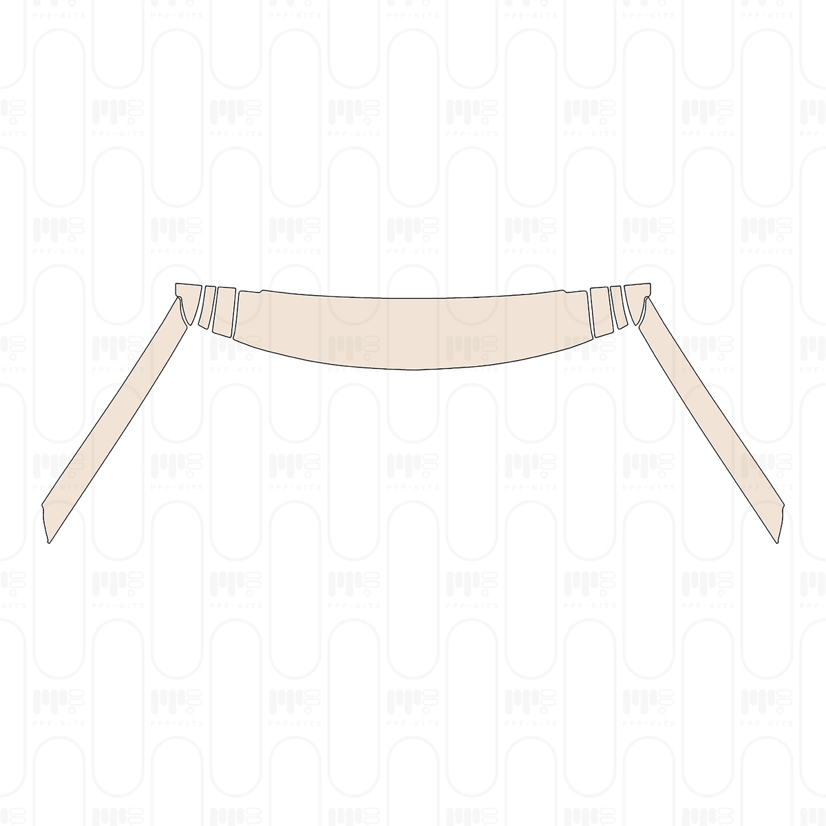 Pre-cut PPF pattern: A Pillar + Roof (front) - Land Rover
