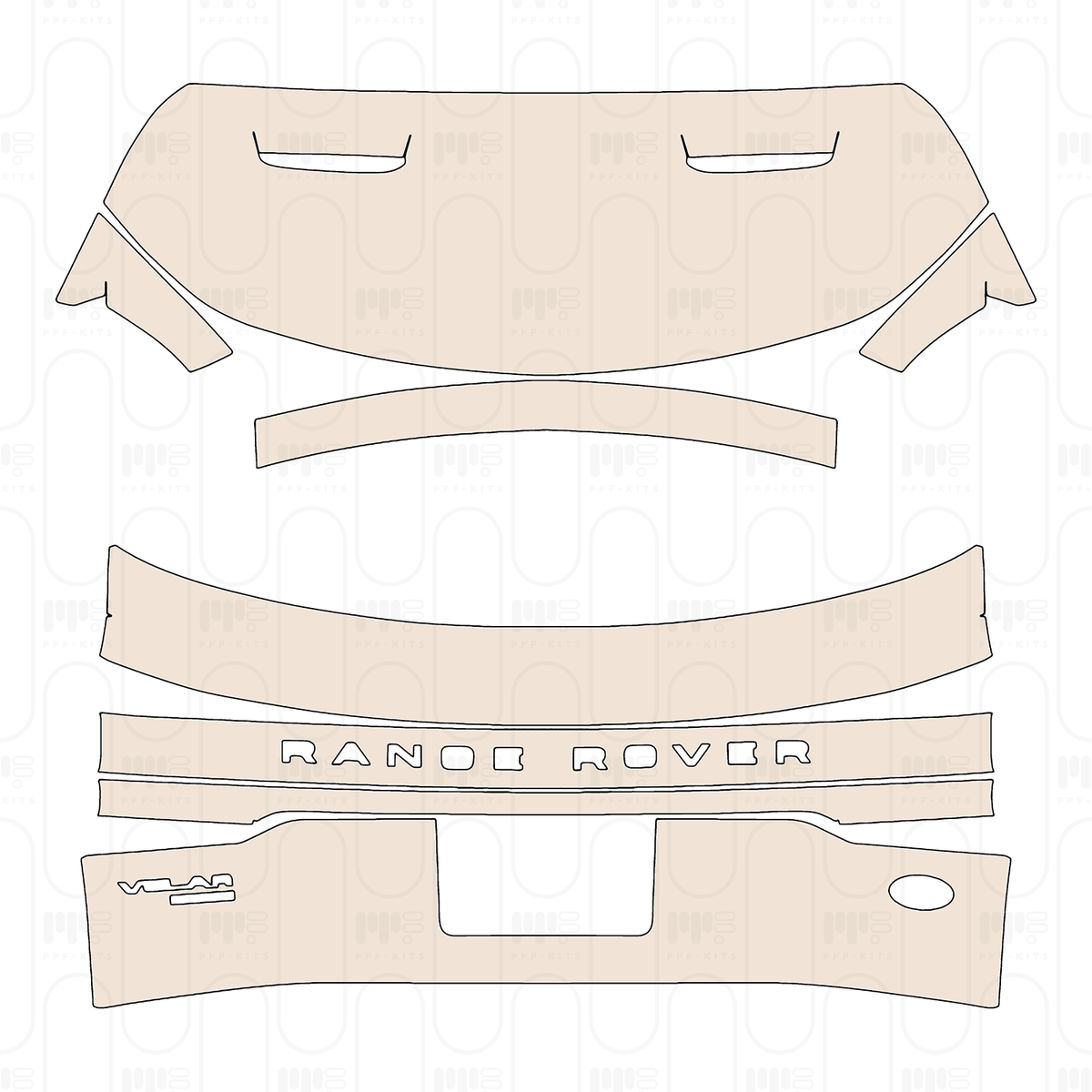 Pre-cut PPF pattern: Trunk Lid - Land Rover