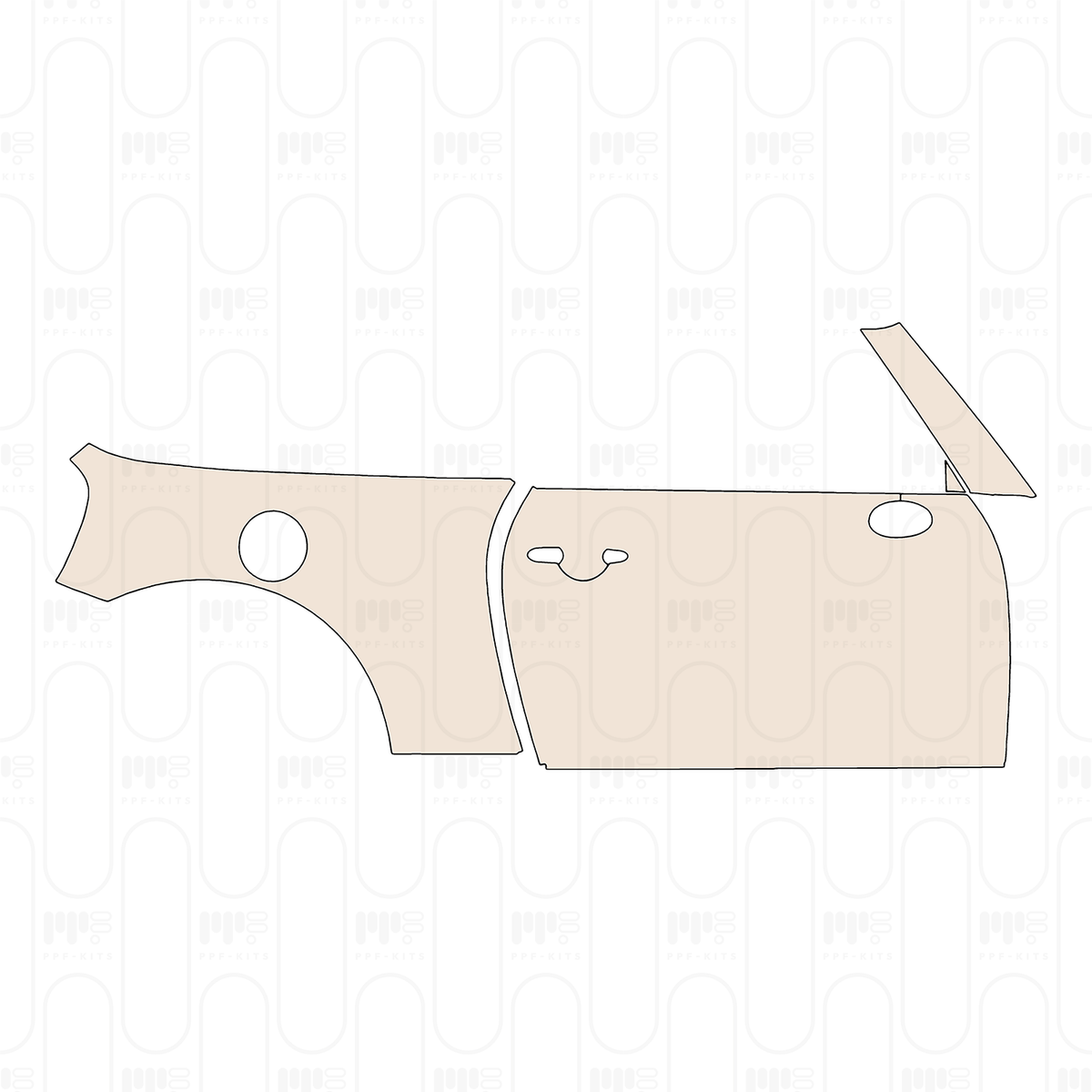 Pre-cut PPF pattern: Right Door + Rear Fender - Mini
