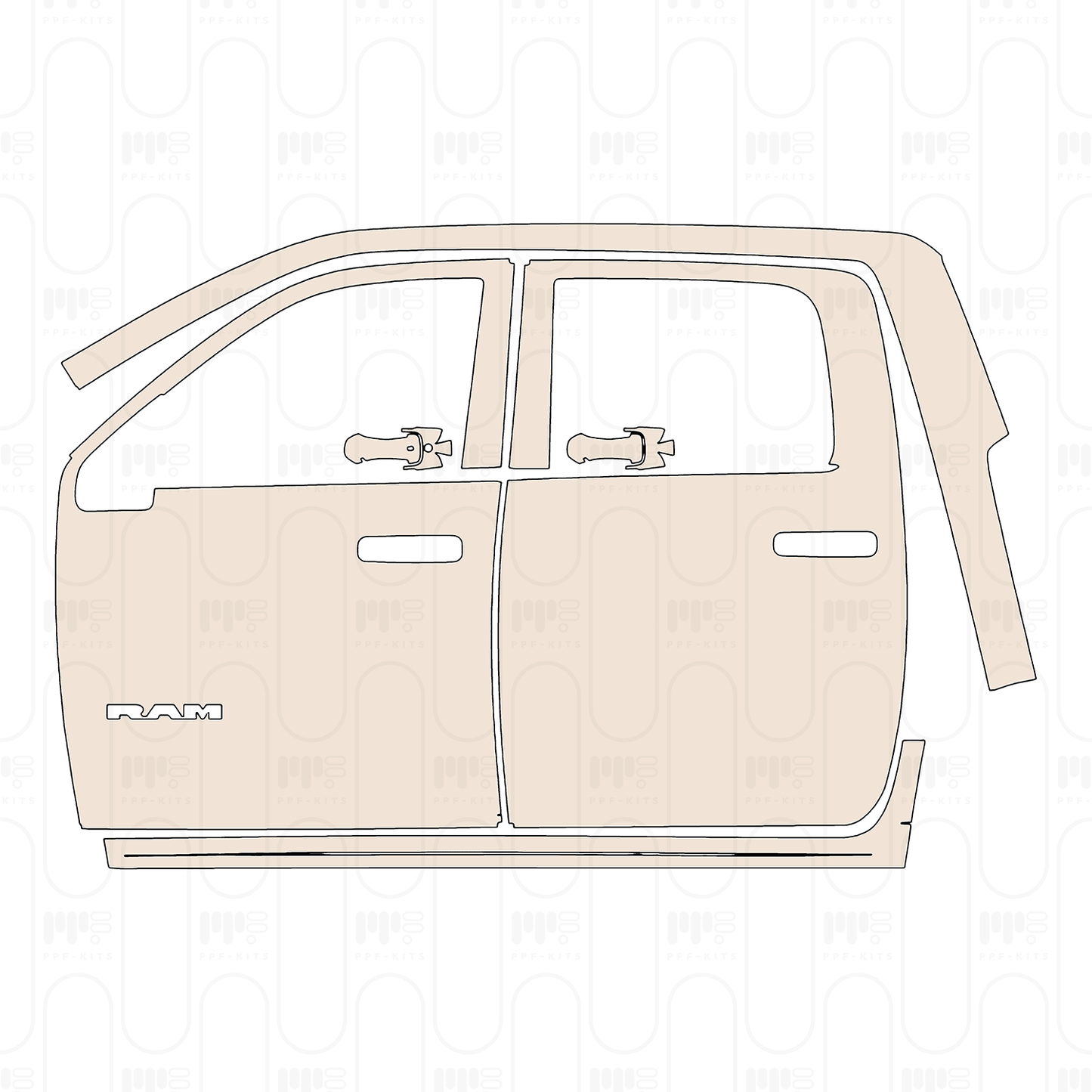 Pre-Cut PPF RAM Trucks 3500 Tradesman 2022