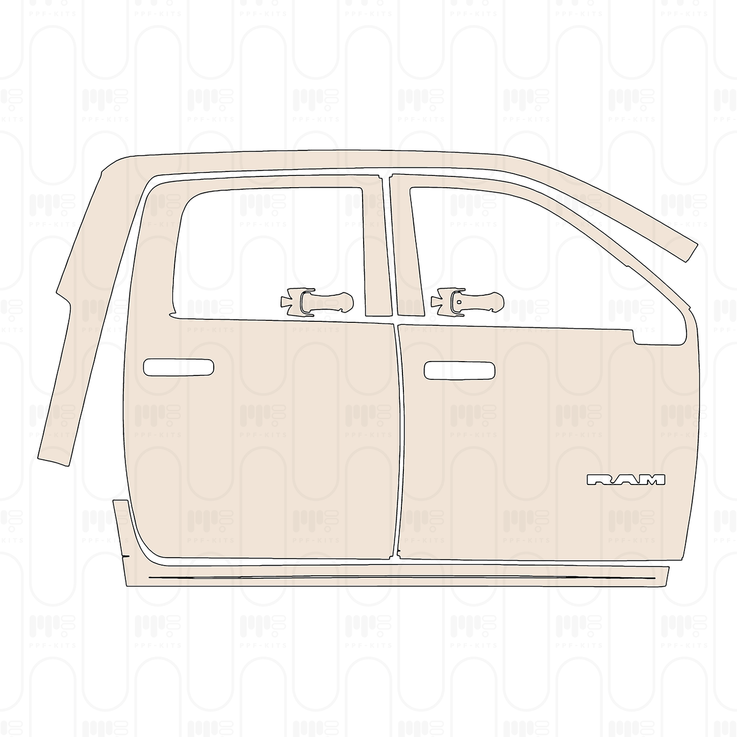 Pre-Cut PPF RAM Trucks 3500 Tradesman 2022