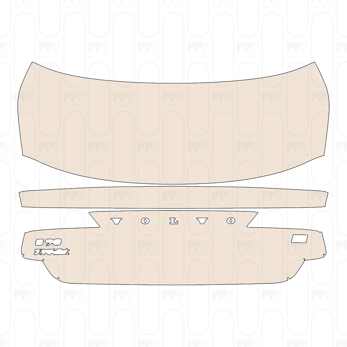 Pre-cut PPF pattern: Trunk Lid - Volvo