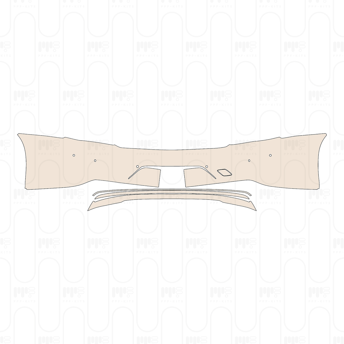 Pre-cut PPF pattern: Rear Bumper - Volvo