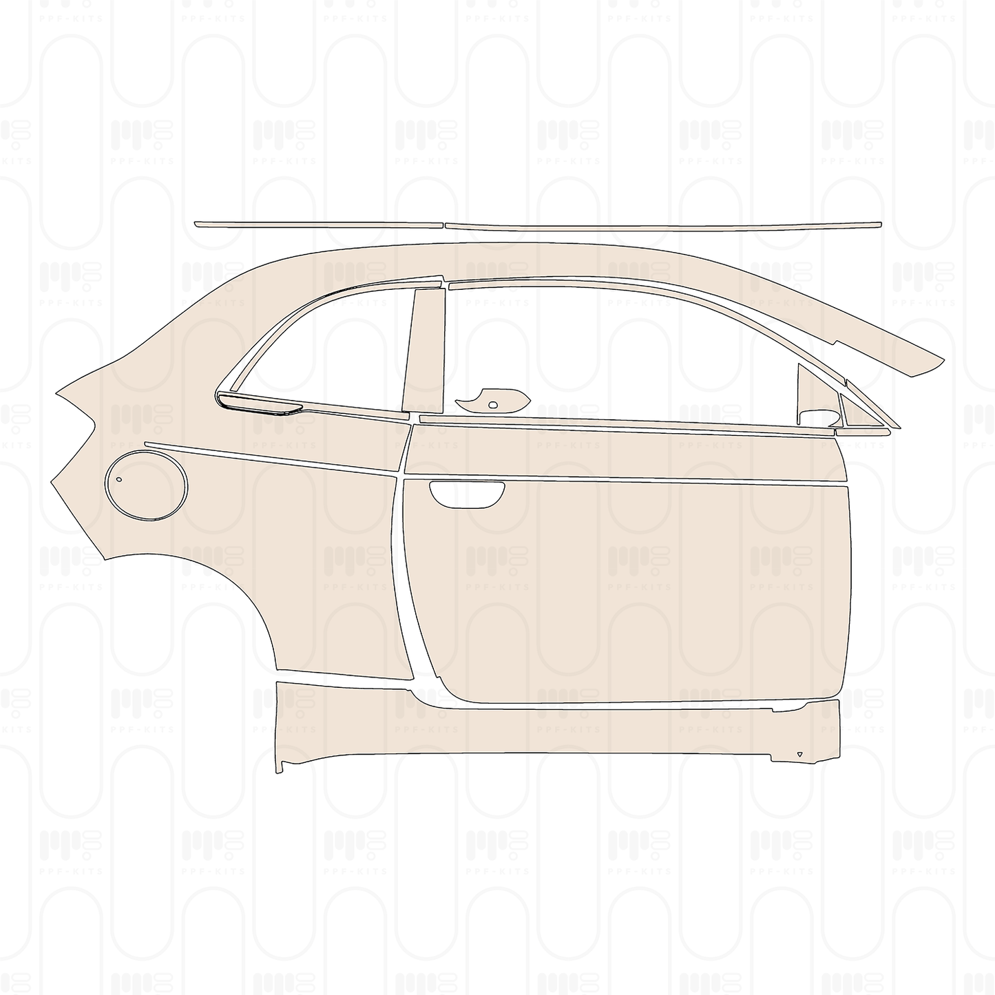 Pre-Cut PPF Fiat 500e 2 door La Prima Cabriolet 2022