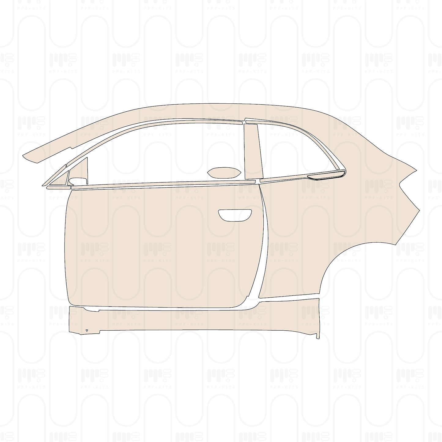 Pre-Cut PPF Fiat 500e 2 door Base Coupe 2024