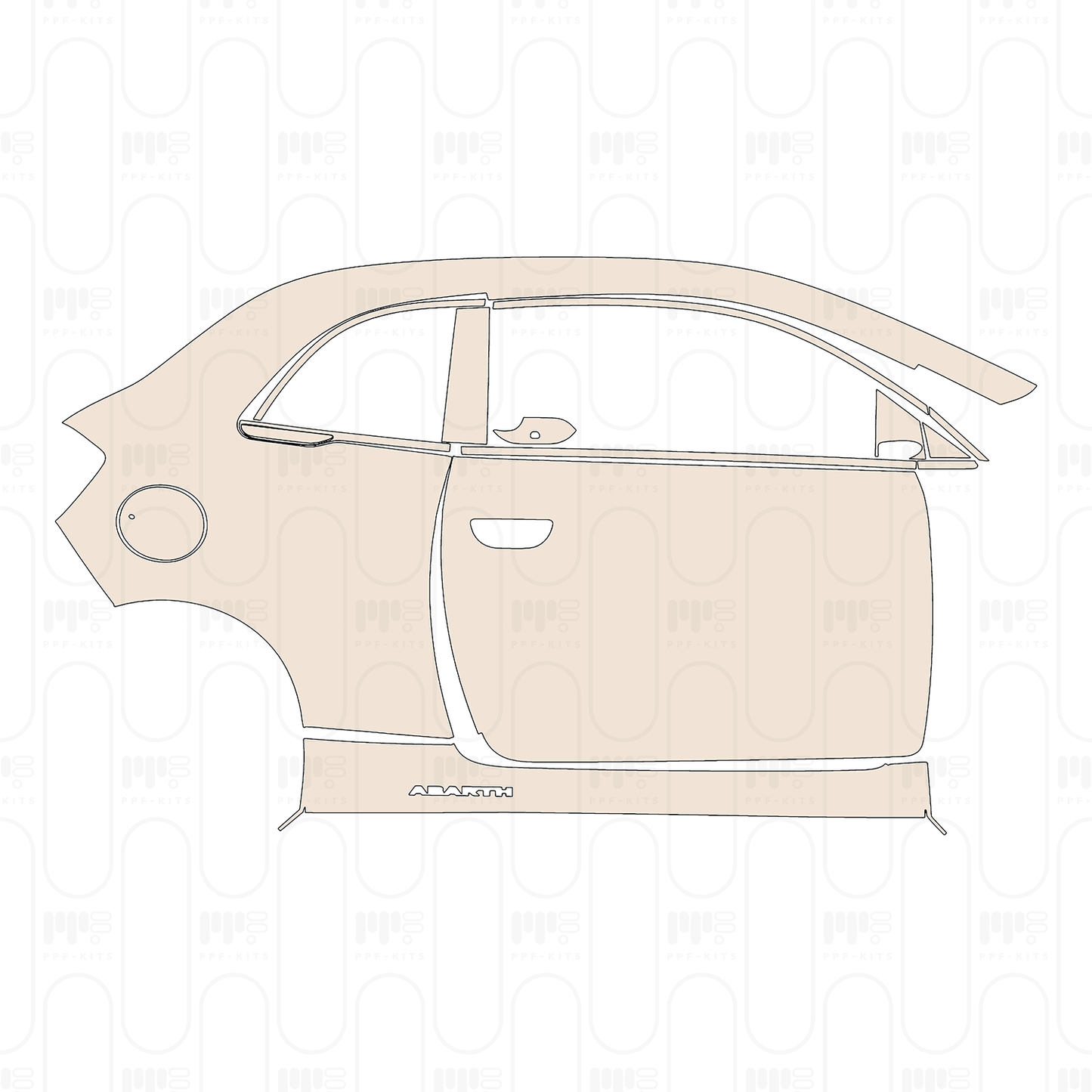 Pre-Cut PPF Fiat 500e 2 door Abarth Coupe 2022