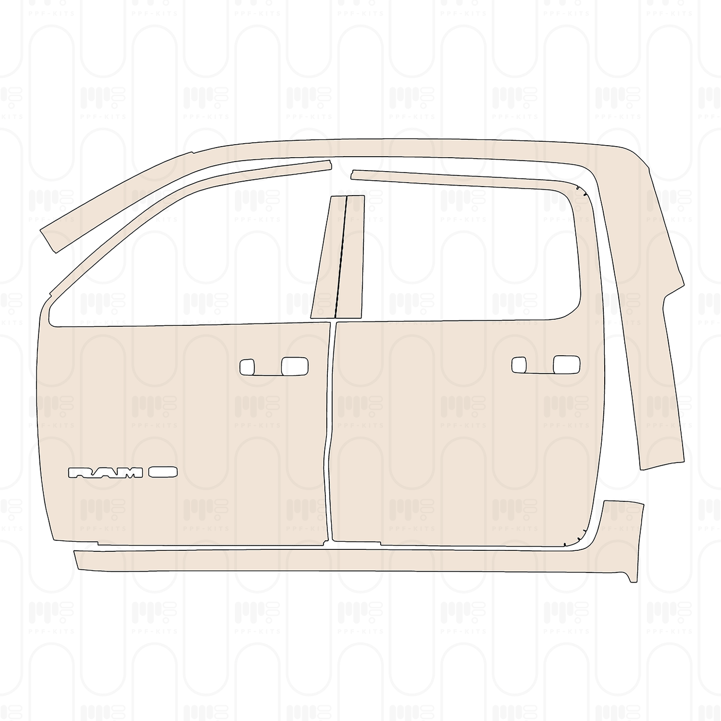 Pre-Cut PPF RAM Trucks 1500 Crew Cab Limited Longhorn 2023