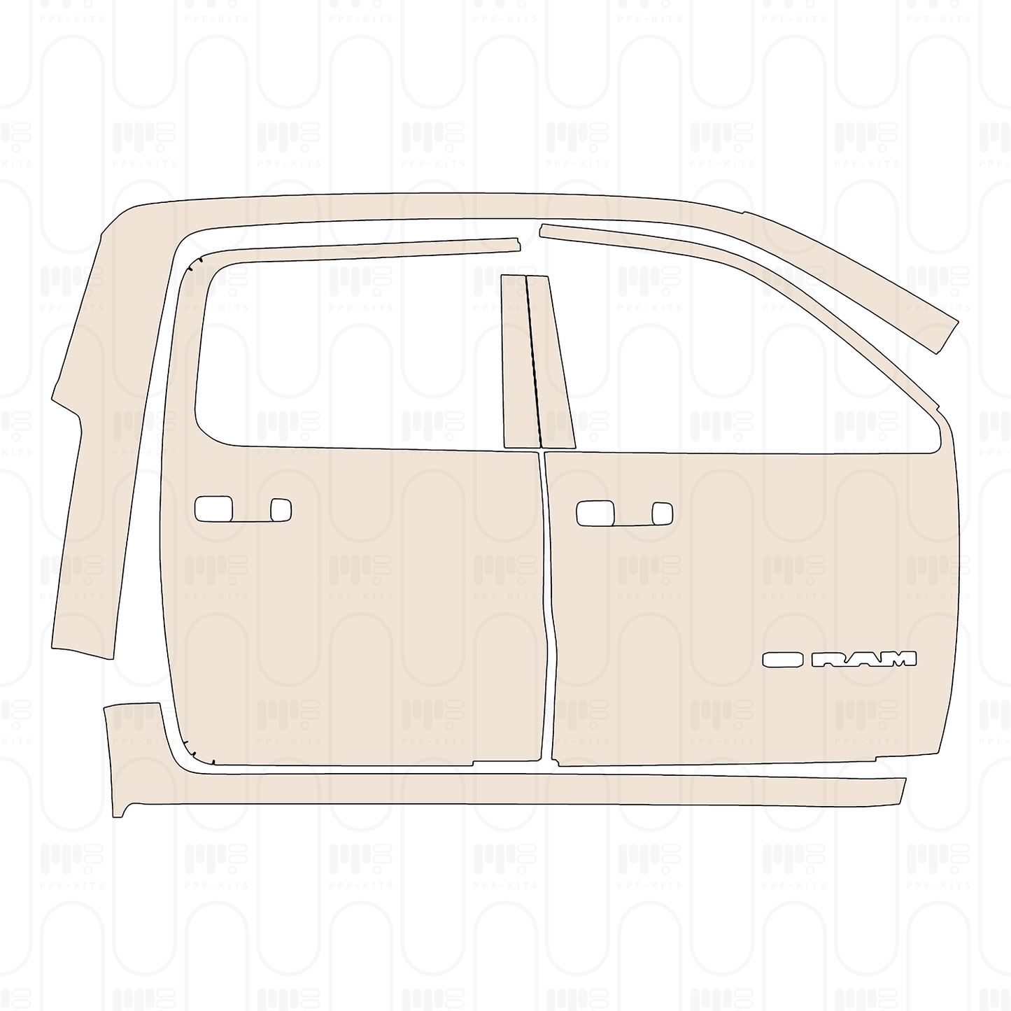 Pre-Cut PPF RAM Trucks 1500 Crew Cab Limited Longhorn 2023
