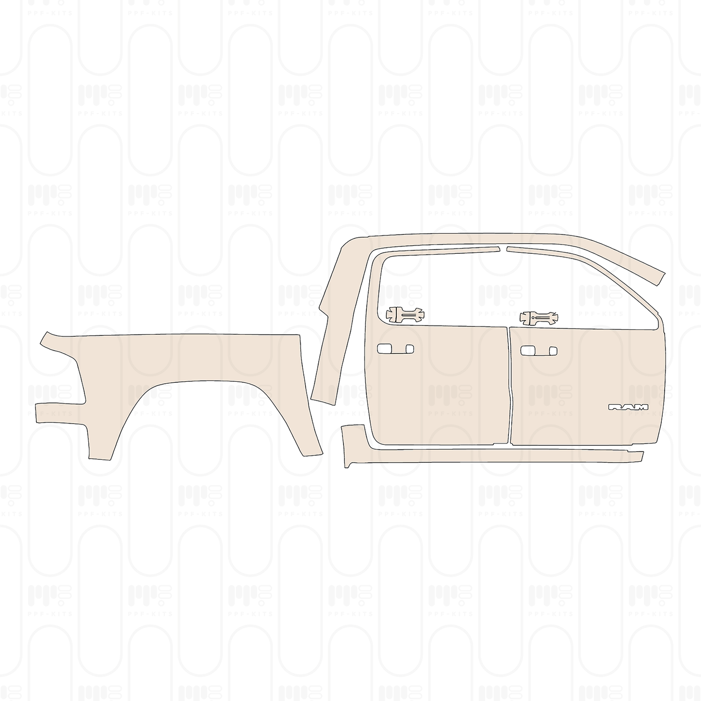 Pre-Cut PPF RAM Trucks 1500 TRX 2023