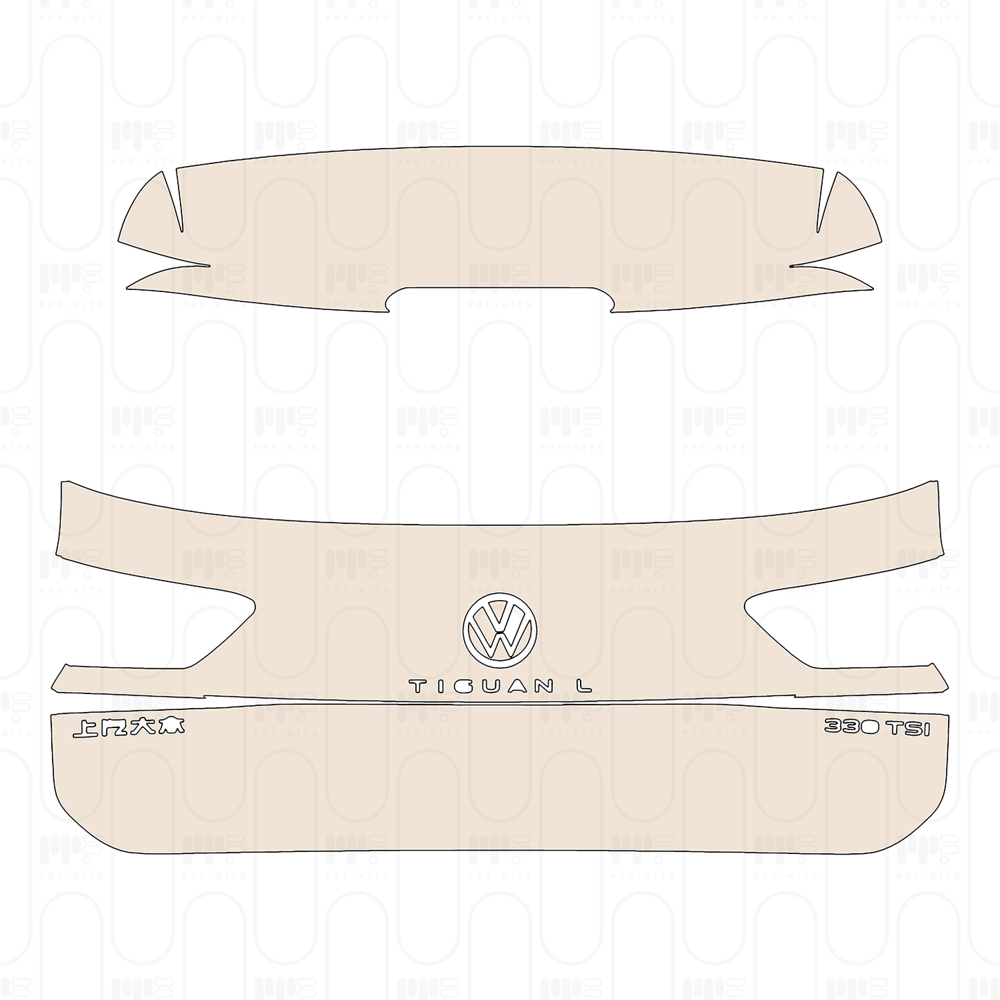 Pre-Cut PPF Volkswagen Tiguan L R-Line 2023